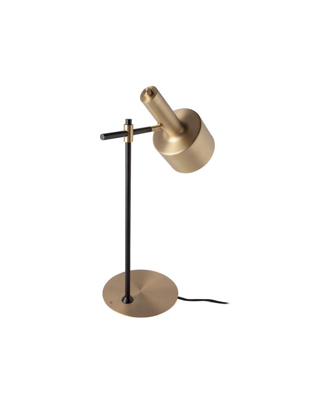 Lámpara de sobremesa aluminio dorado y acero negro