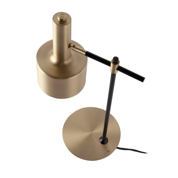 Lámpara de sobremesa aluminio dorado y acero negro