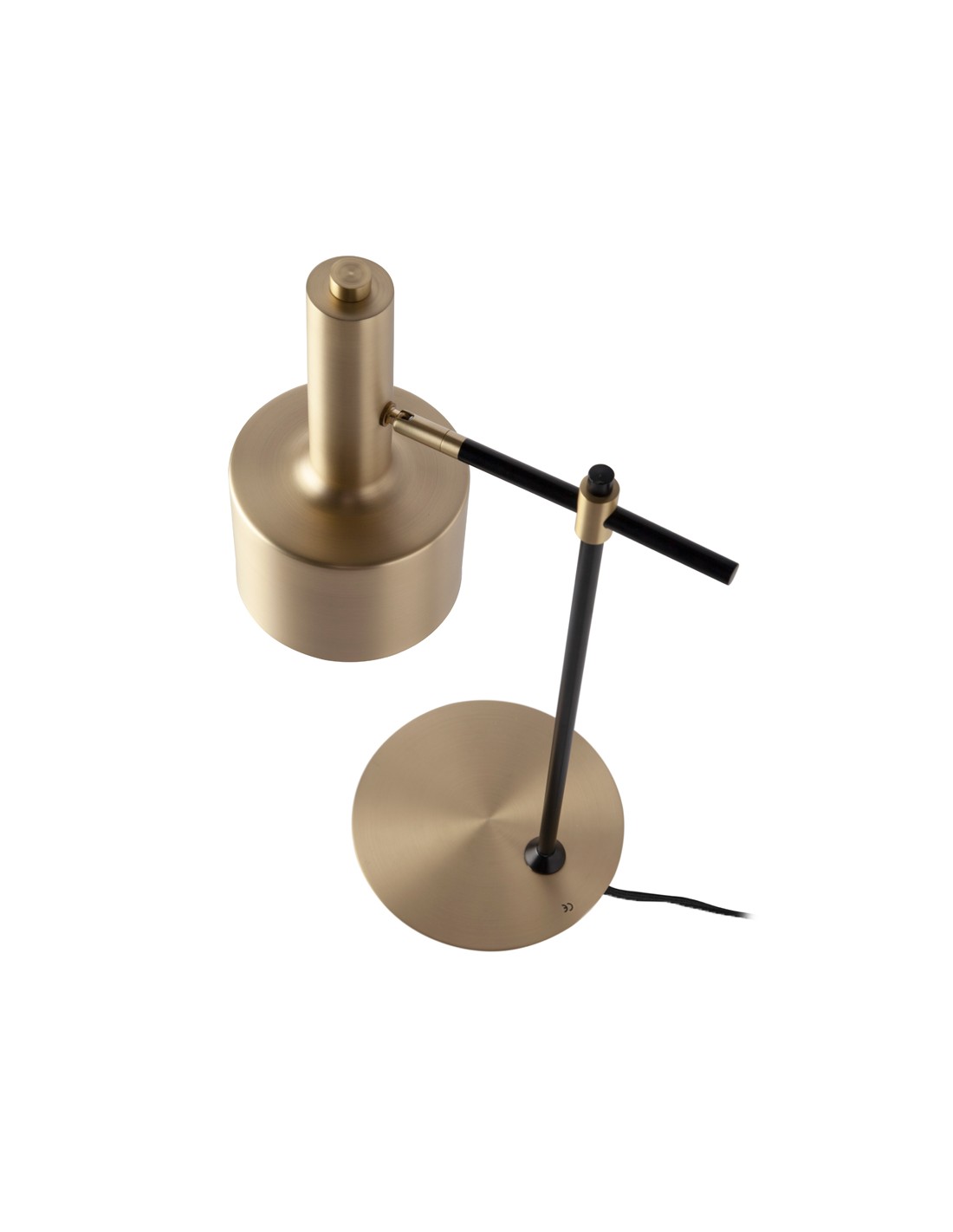 Lámpara de sobremesa aluminio dorado y acero negro