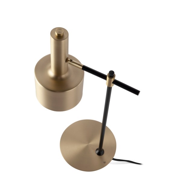 Lámpara de pie aluminio dorado y acero negro