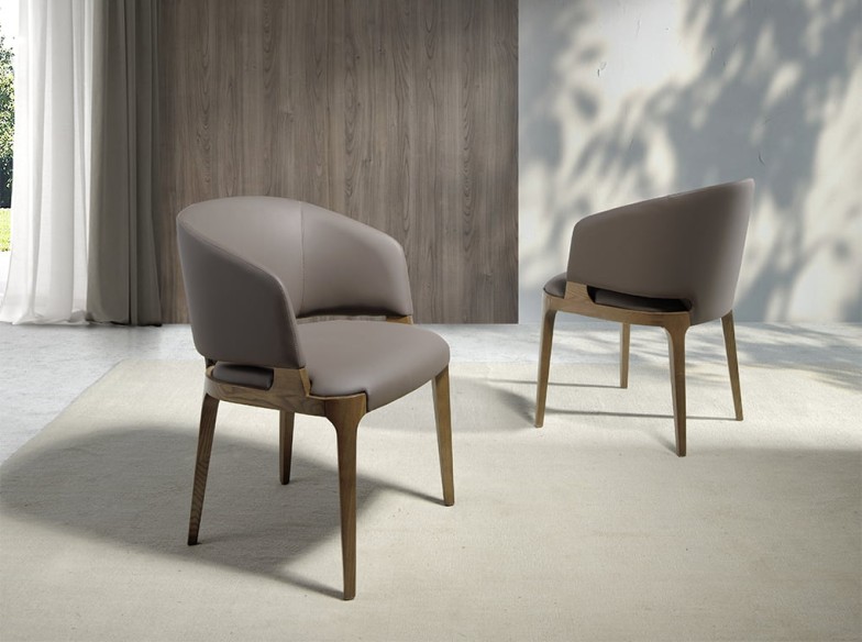 Silla polipiel visón oscuro