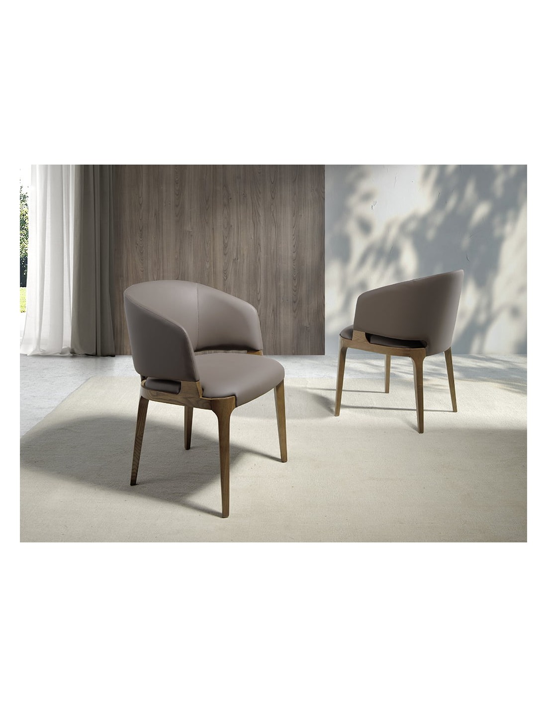 Silla polipiel visón oscuro