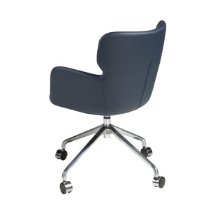 Silla oficina giratoria polipiel azul 2