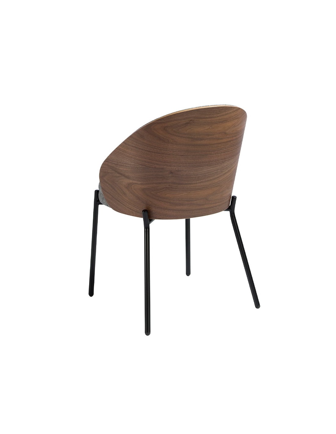 Silla tela gris y nogal