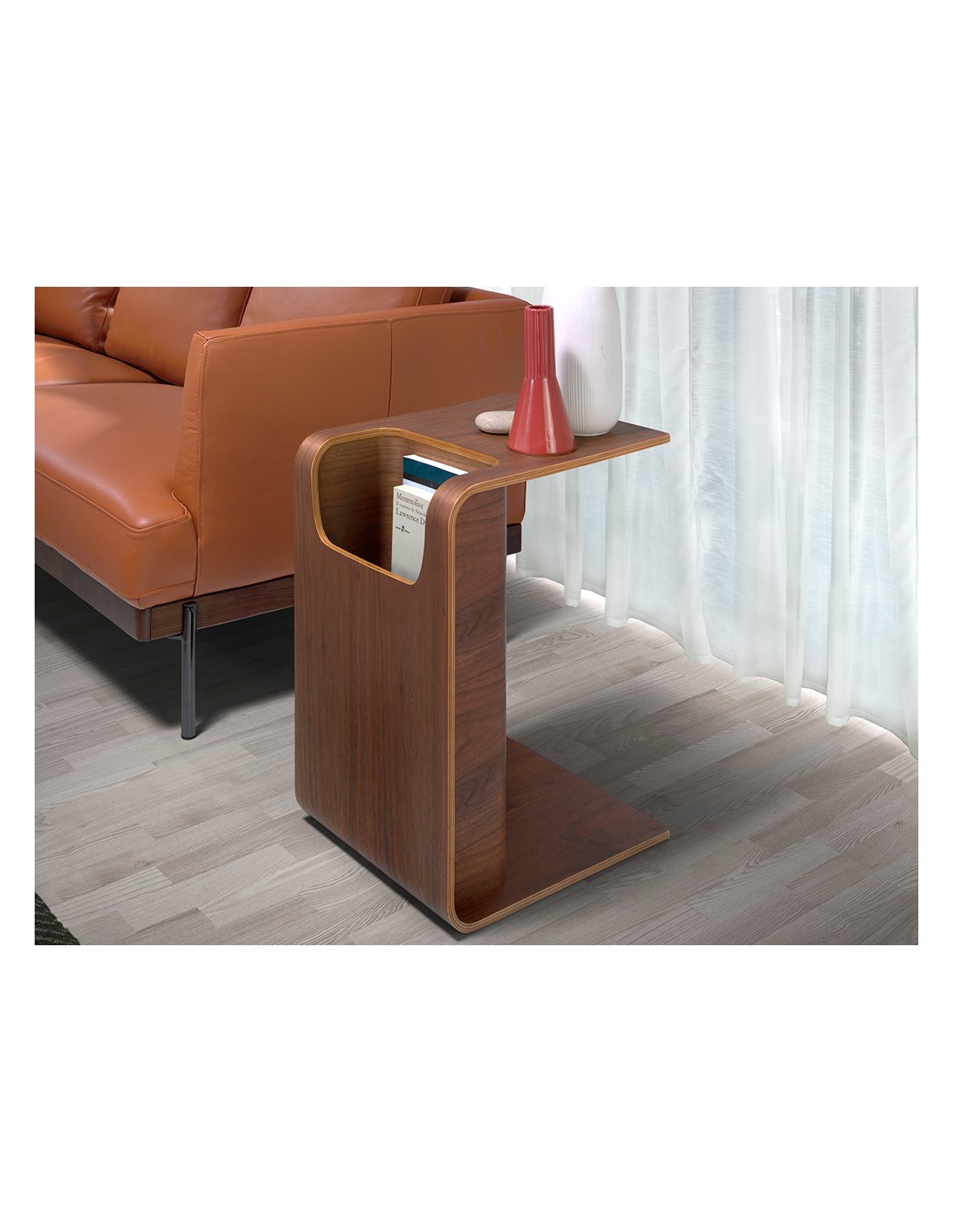 Mesa rincón rectangular nogal