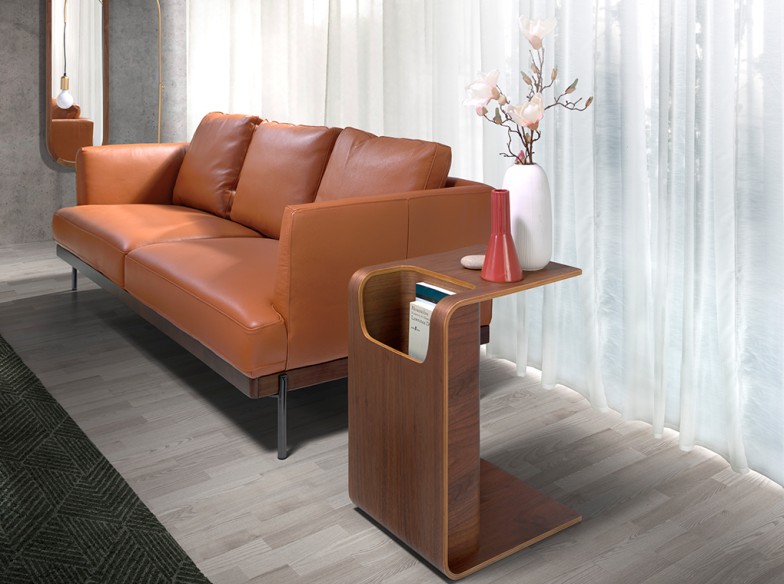 Mesa rincón rectangular nogal