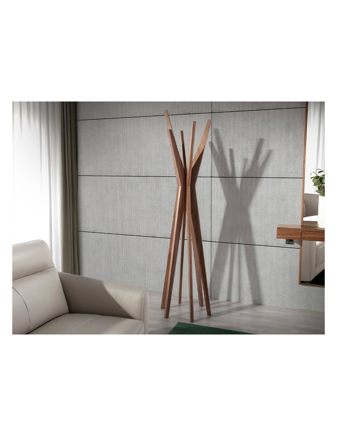 Perchero madera nogal