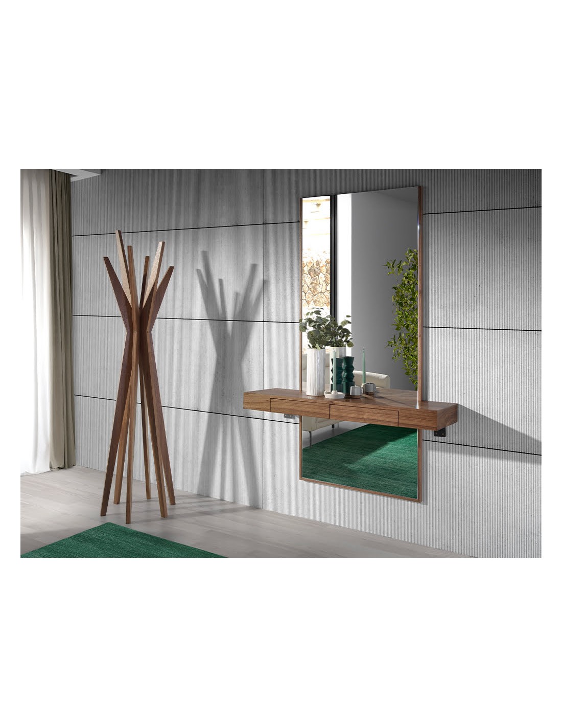 Perchero madera nogal