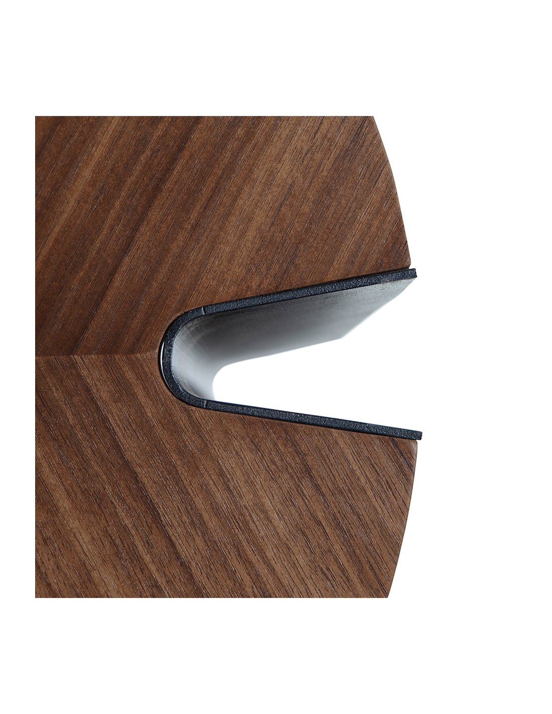 Mesa centro redonda nogal y acero negro