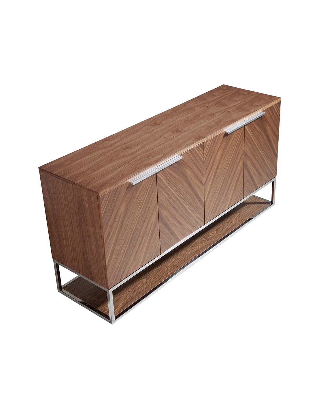 Aparador nogal y acero cromado