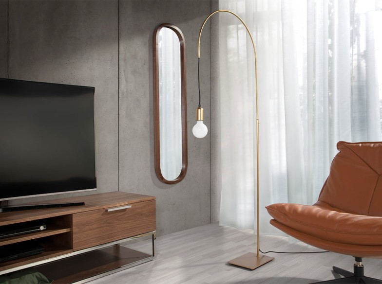 Espejo pared ovalado nogal