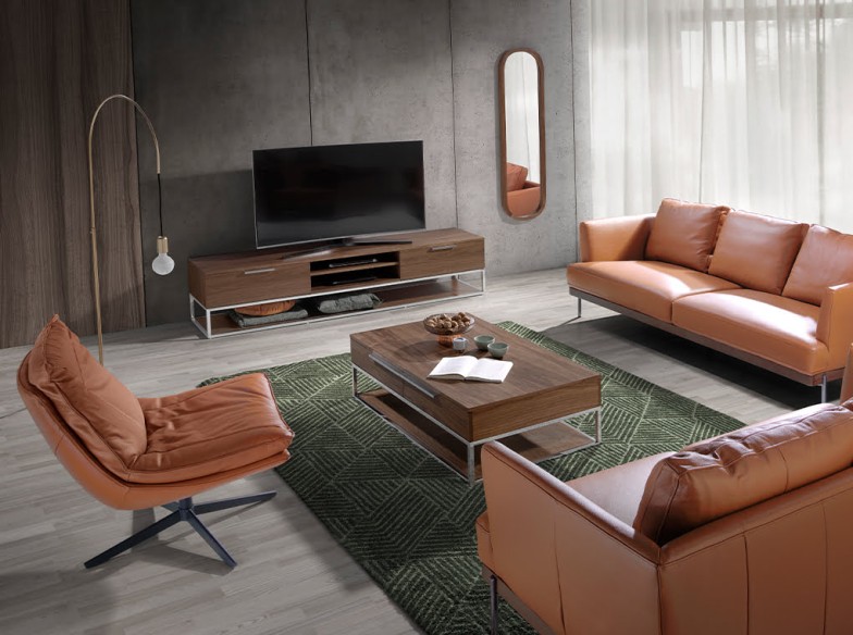 Espejo pared ovalado nogal