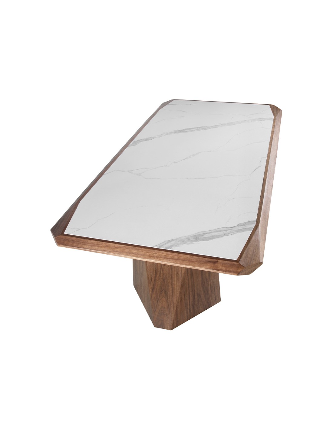 Mesa comedor rectangular mármol porcelánico y...