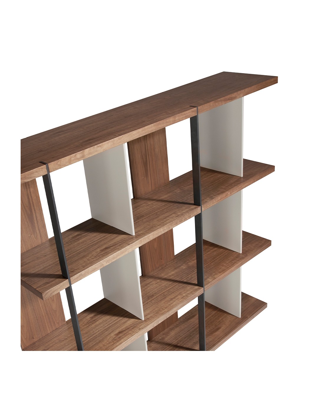 Estanteria nogal y madera gris