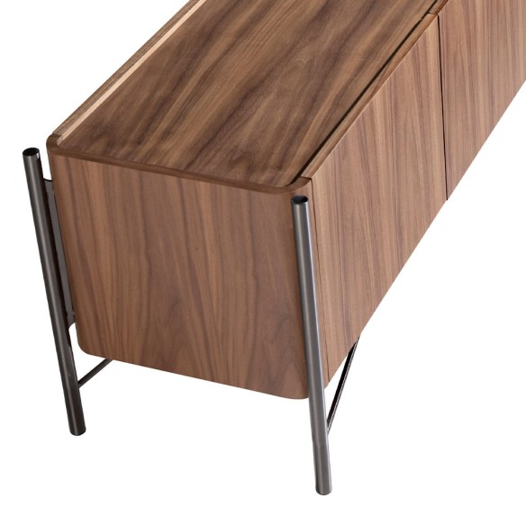 Mueble TV nogal y acero oscuro