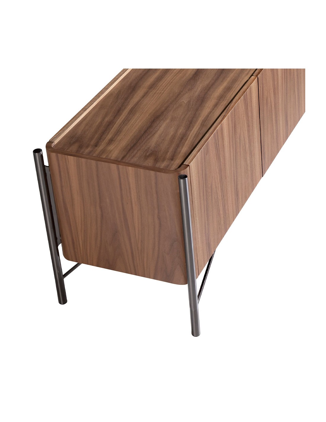 Mueble TV nogal y acero oscuro