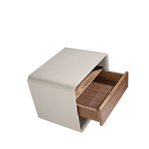 Mesita de noche nogal y madera gris