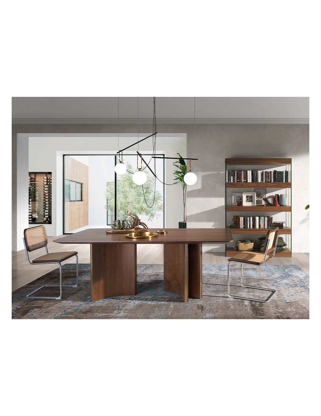 Mesa comedor rectangular nogal