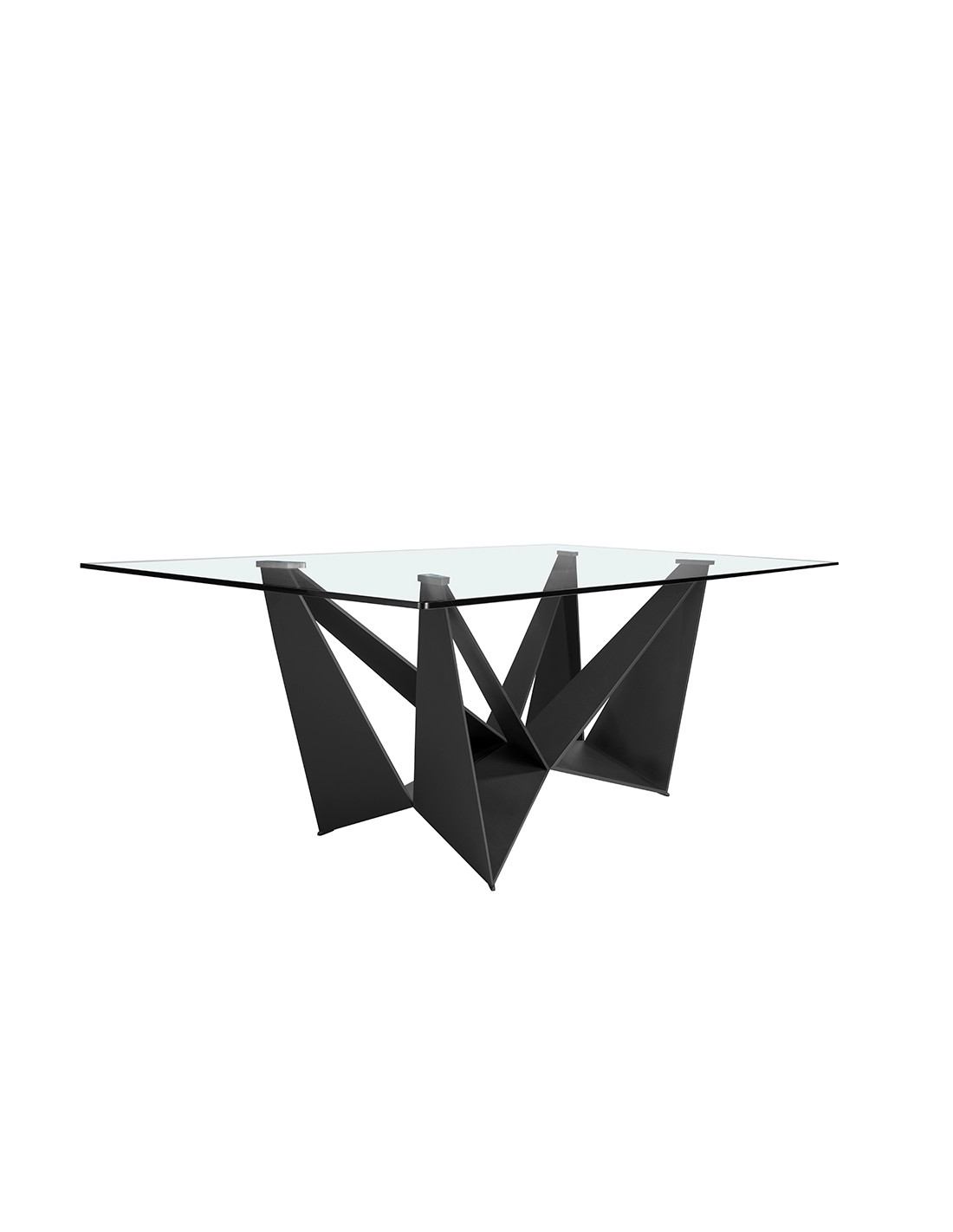 Mesa comedor rectangular cristal templado y...