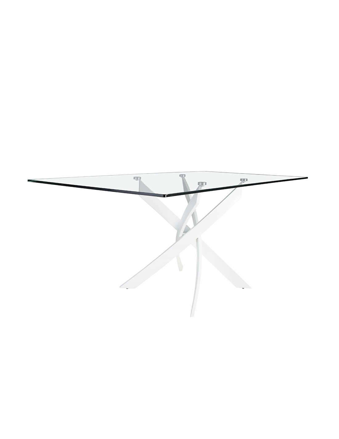 Mesa comedor rectangular cristal templado y...