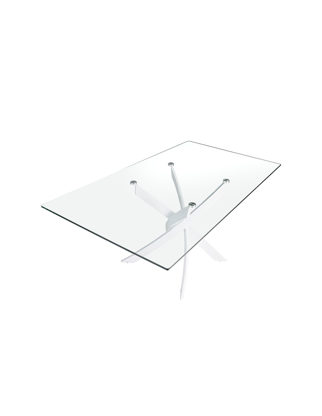 Mesa comedor rectangular cristal templado y...