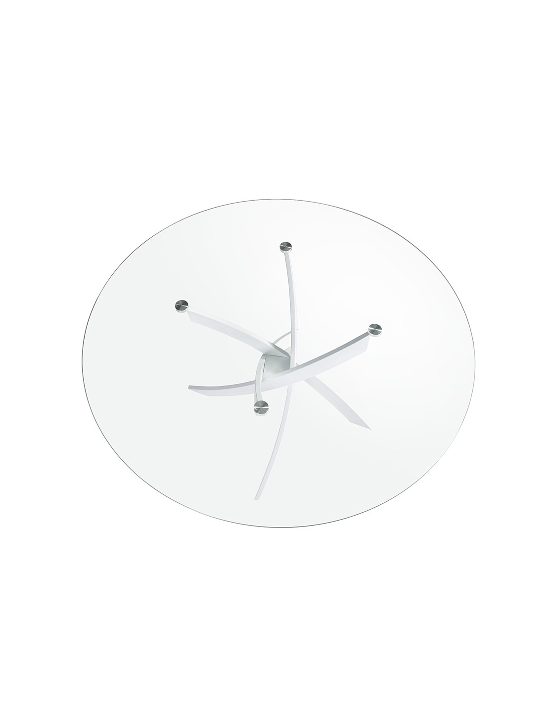 Mesa comedor redonda cristal templado y acero...