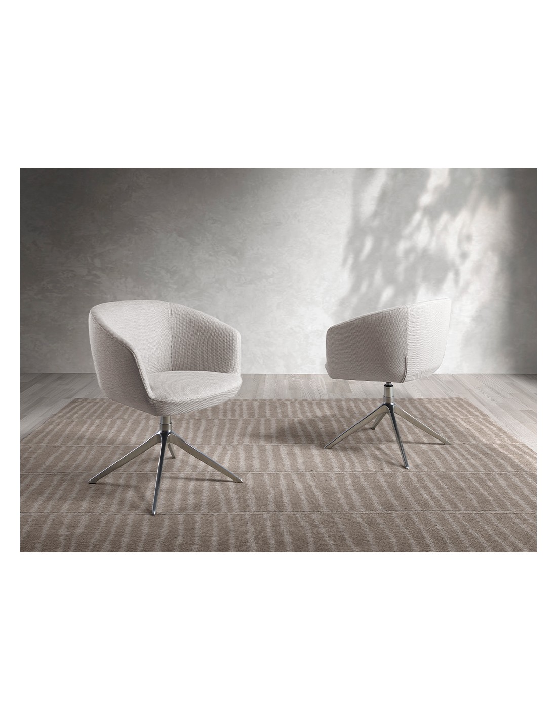 Silla giratoria tela gris claro