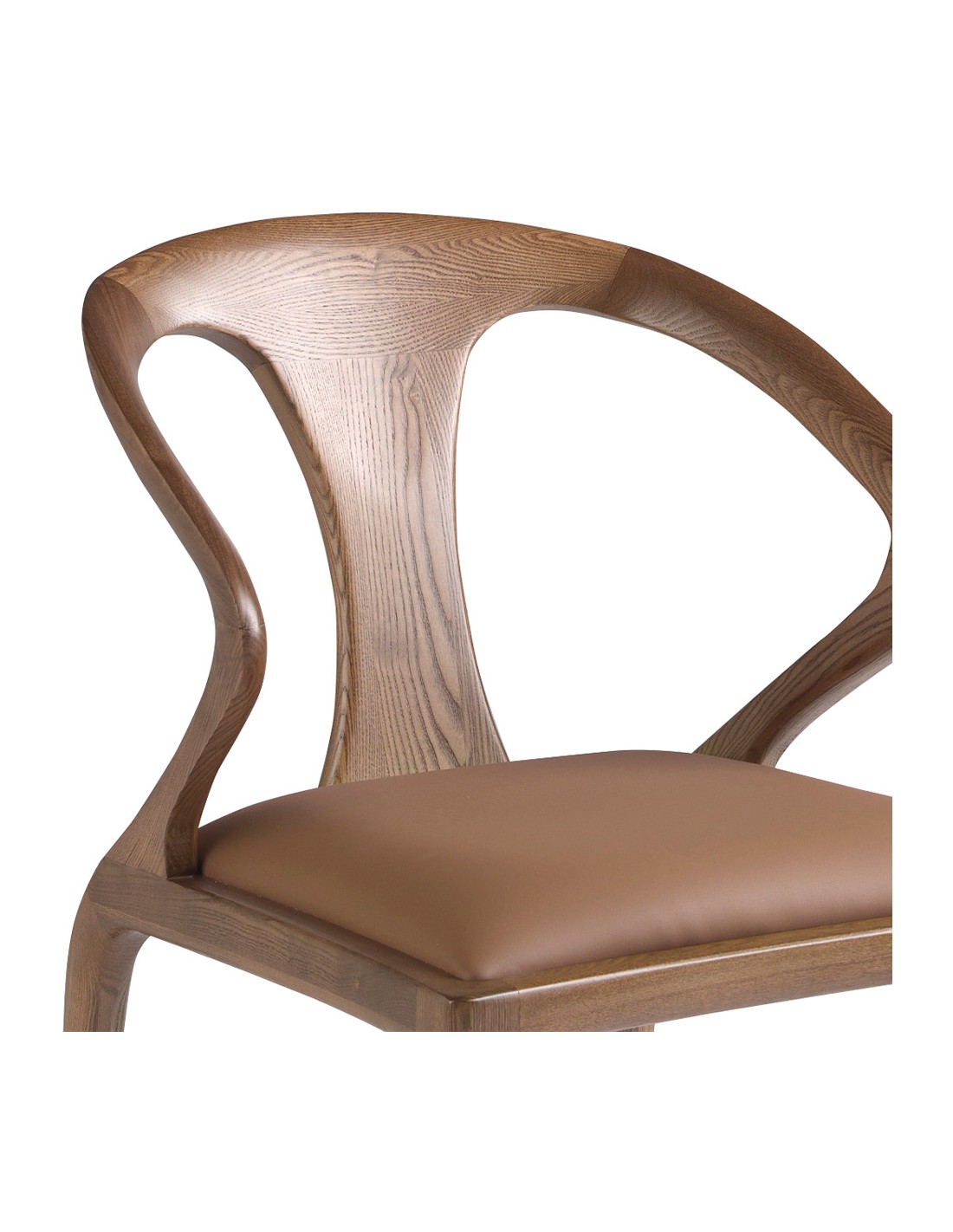 Silla nogal y polipiel marrón
