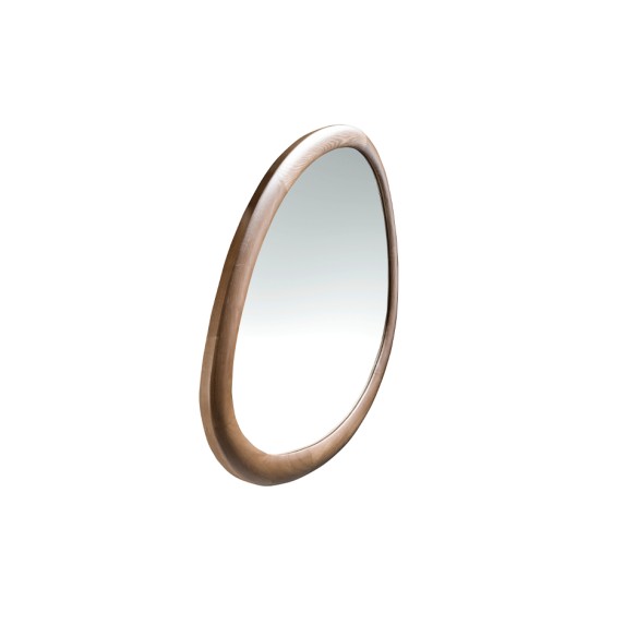 Espejo pared forma orgánica nogal