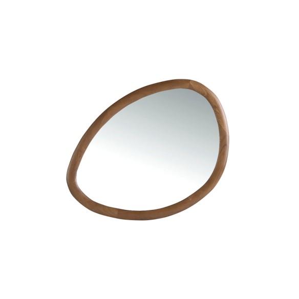 Espejo pared forma orgánica nogal