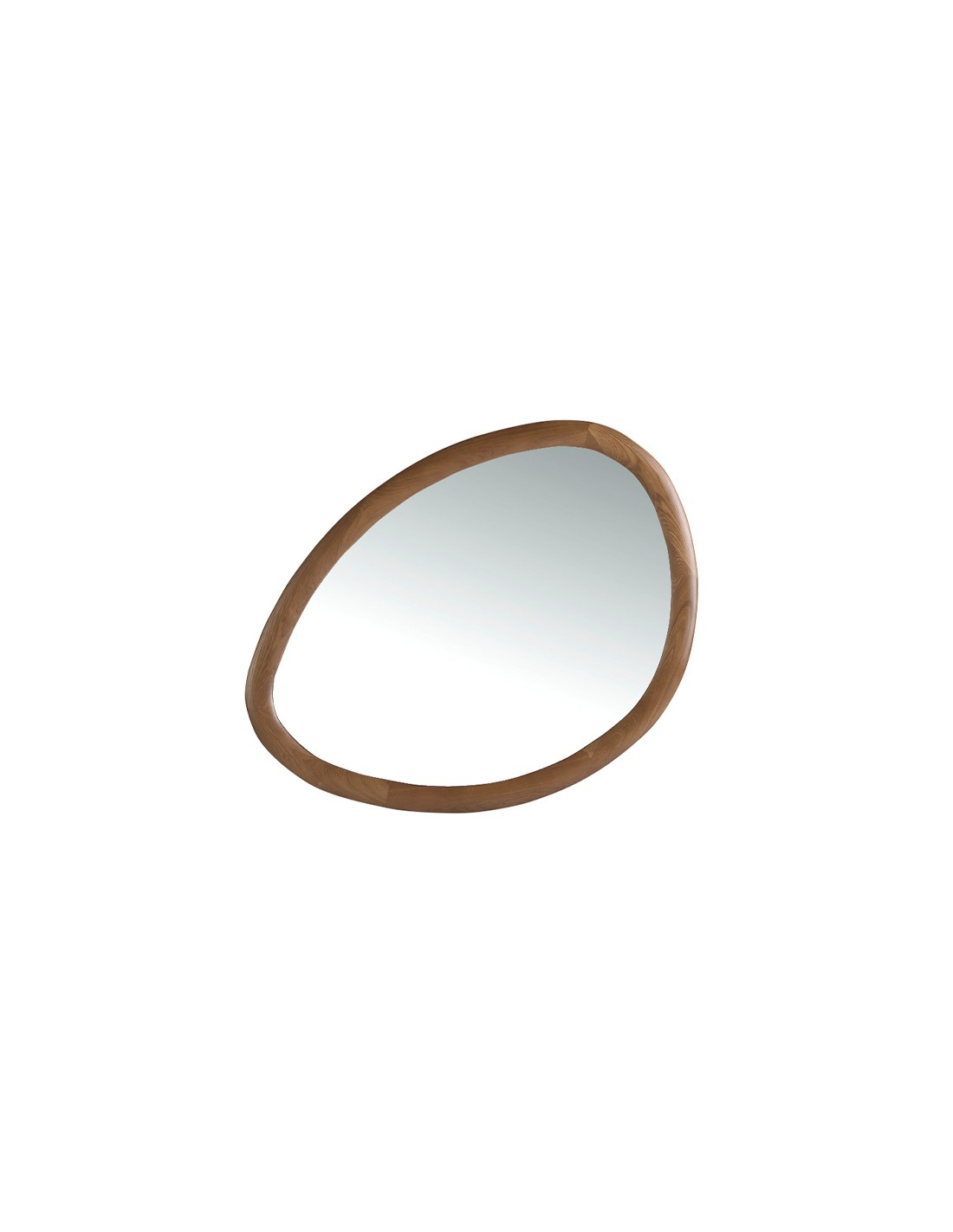 Espejo pared forma orgánica nogal