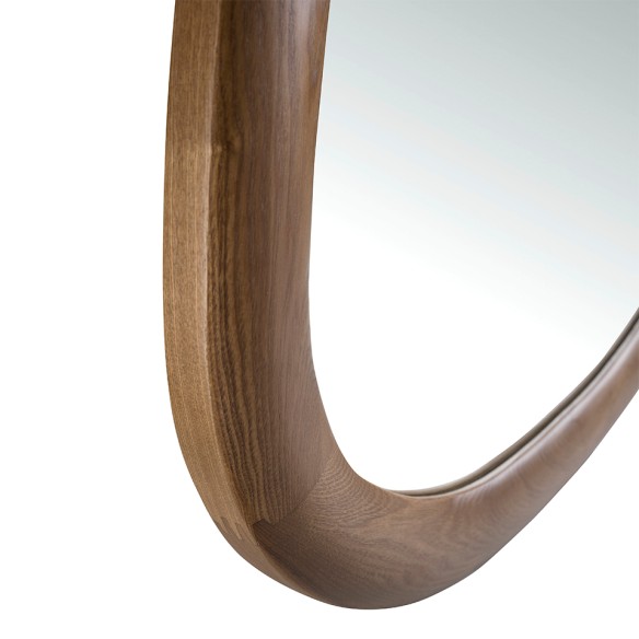 Espejo pared forma orgánica nogal