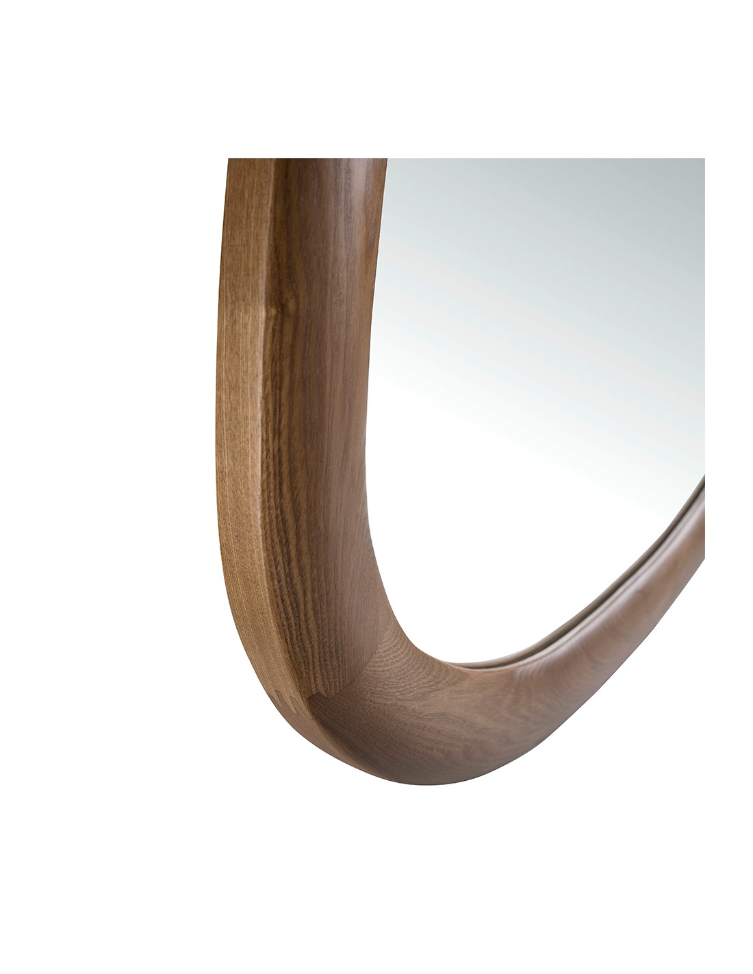 Espejo pared forma orgánica nogal