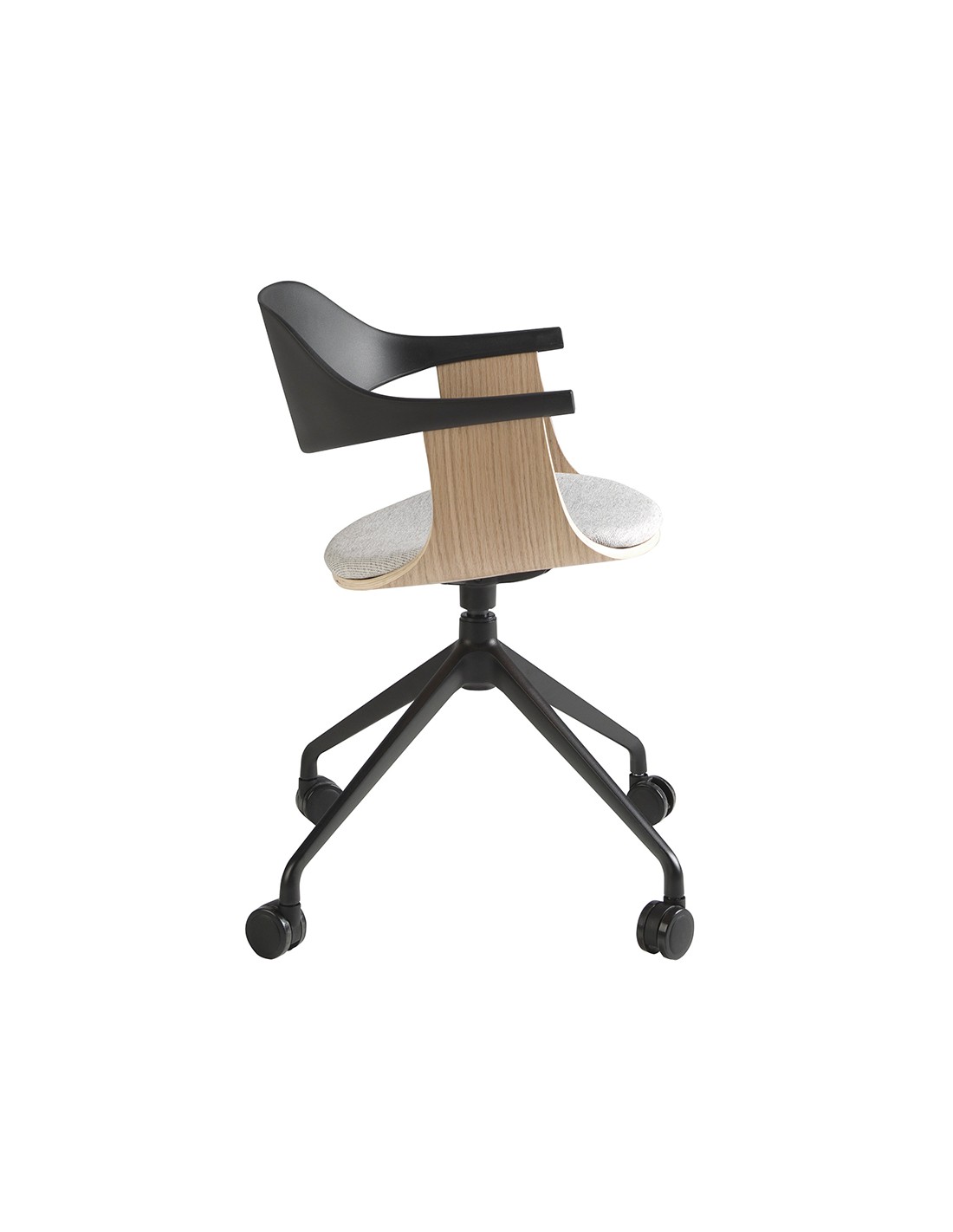 Silla oficina giratoria tela gris claro y pvc...