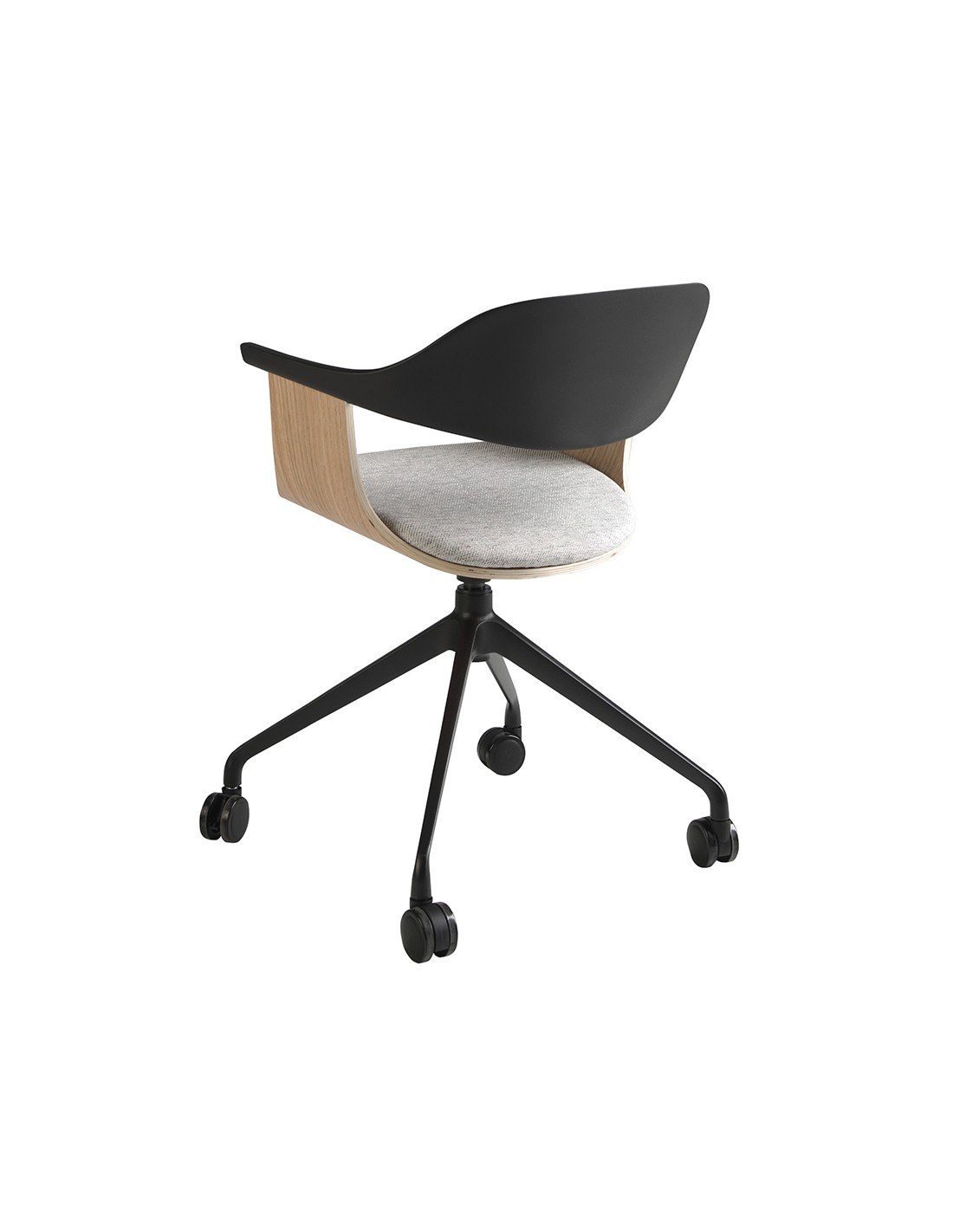 Silla oficina giratoria tela gris claro y pvc...