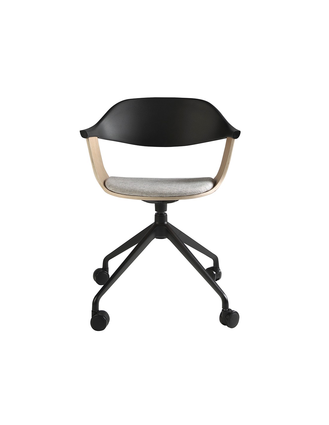 Silla oficina giratoria tela gris claro y pvc...