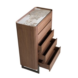 Chifonier nogal, acero visón metal y tapa de mármol... 2