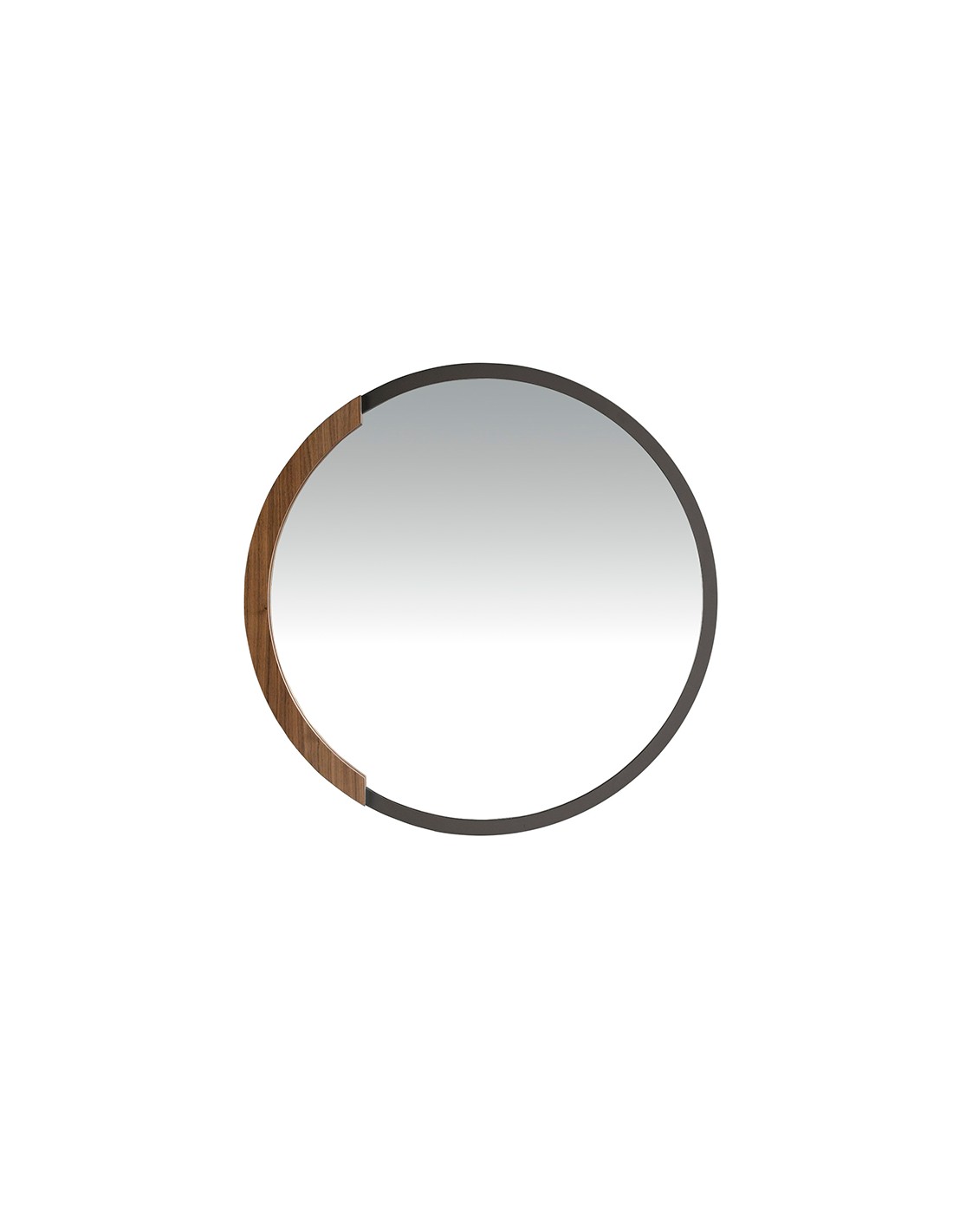 Espejo pared redondo acero negro