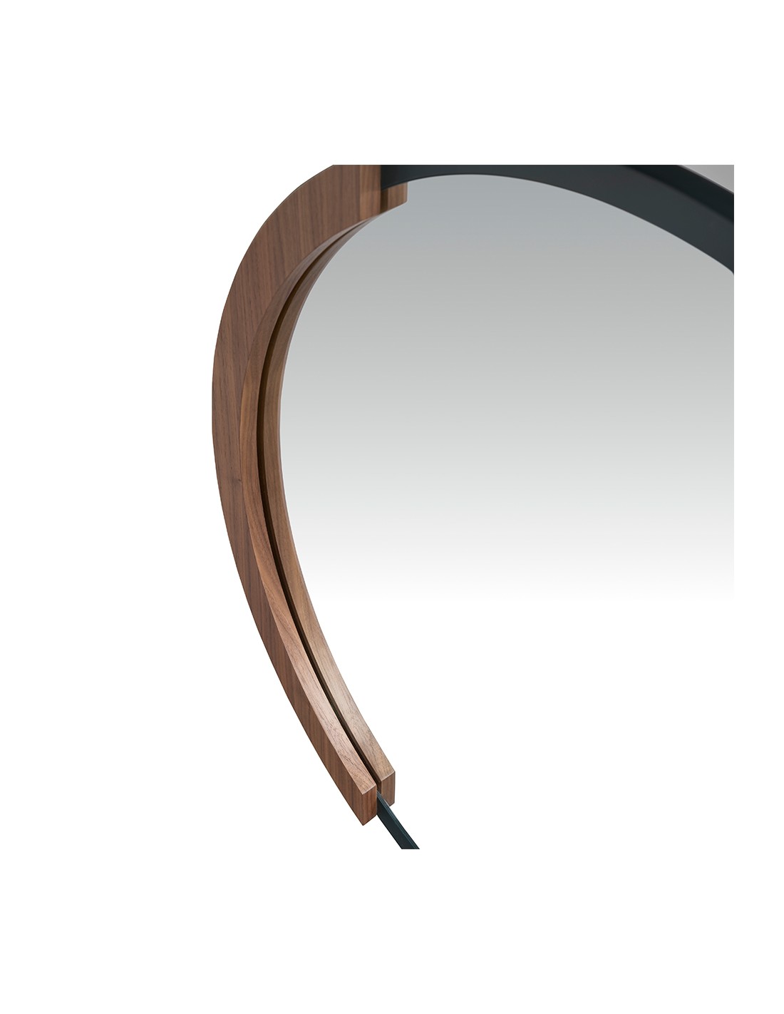 Espejo pared redondo acero negro