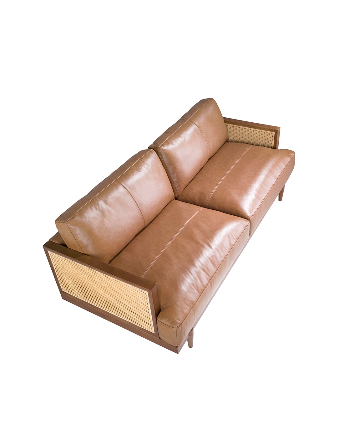 Sofá 3 plazas piel marrón