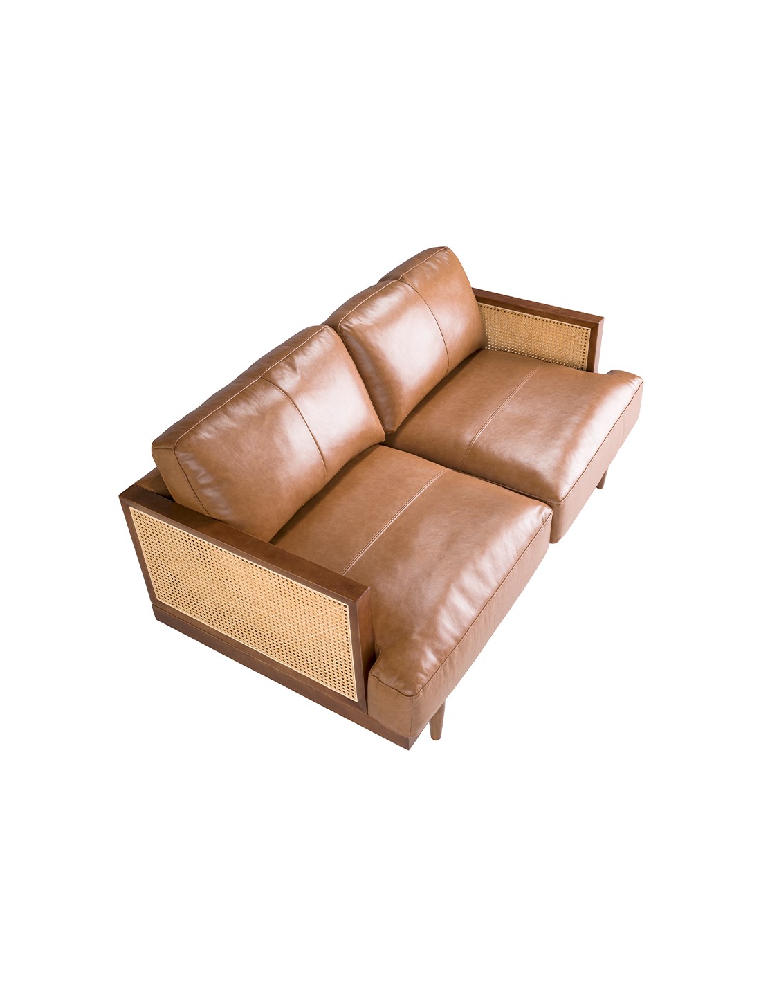 Sofá 2 plazas piel marrón