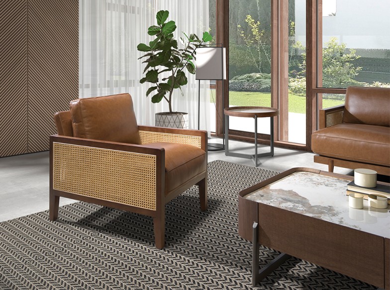 Sillón piel marrón