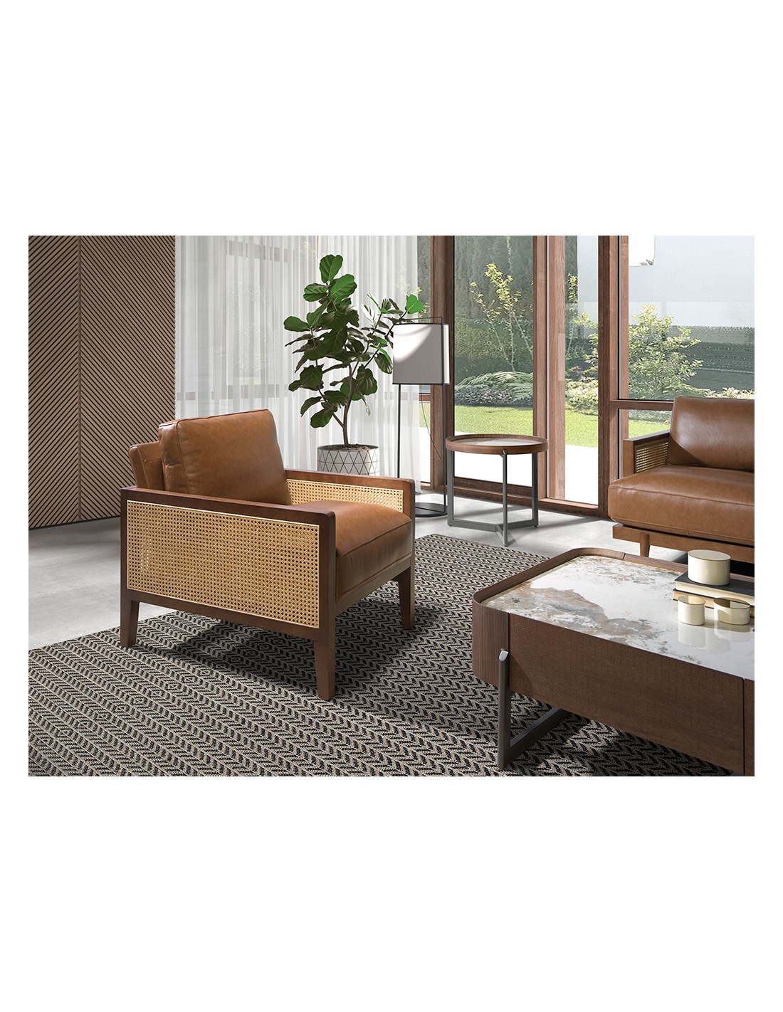 Sillón piel marrón