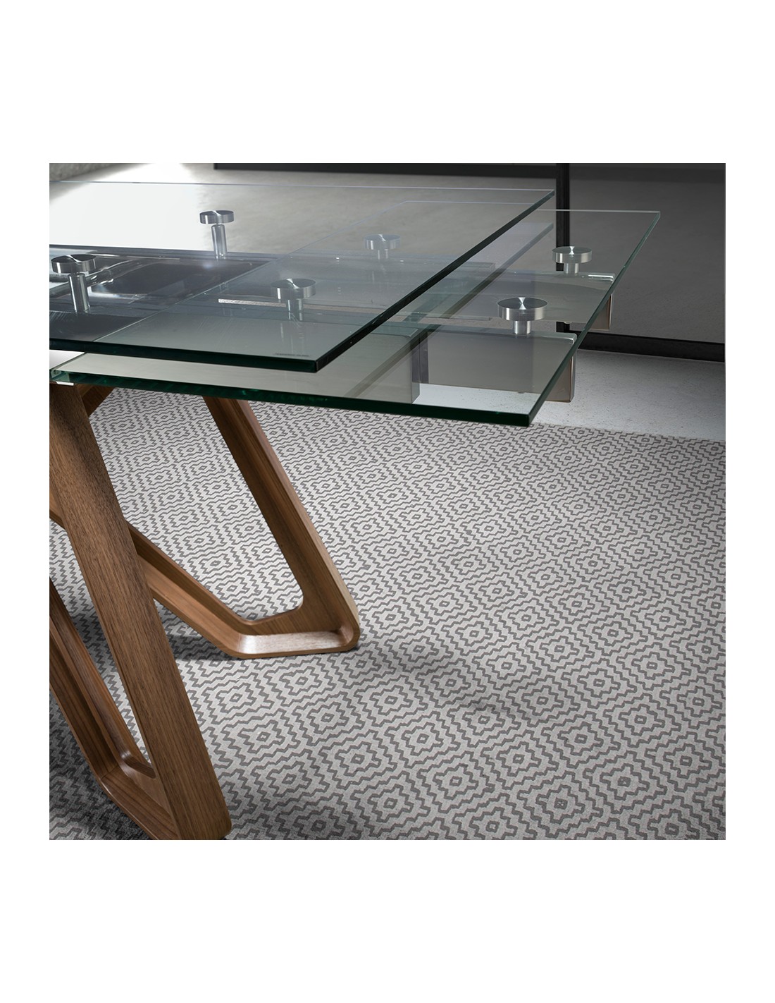 Mesa comedor extensible rectangular cristal...