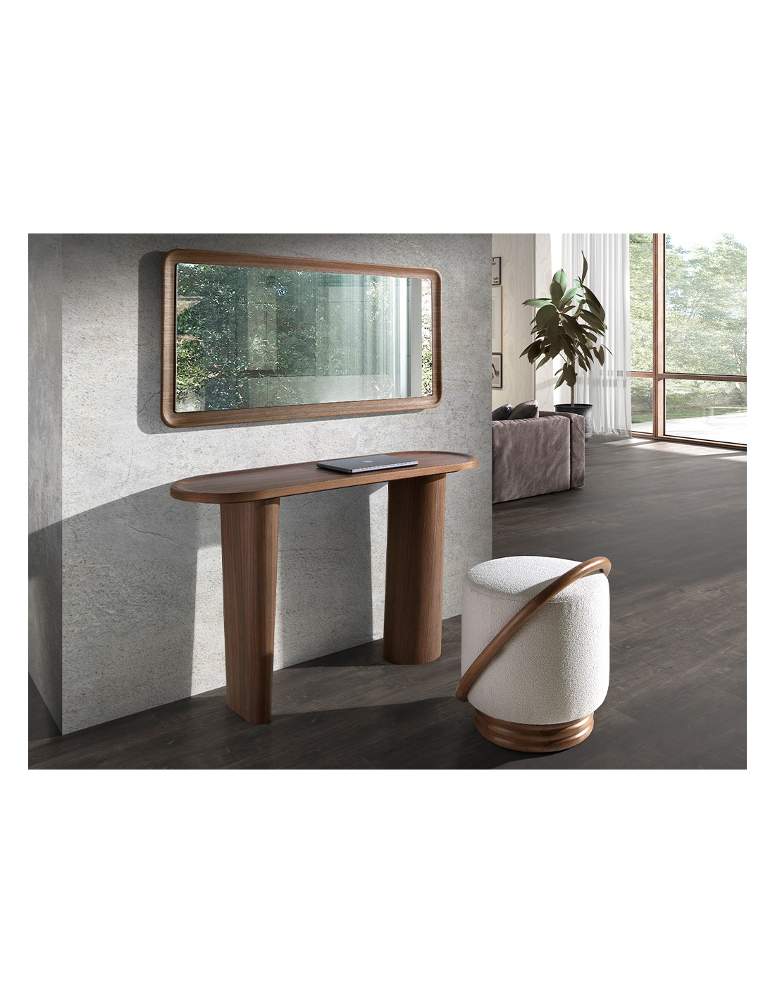 Espejo pared rectangular nogal