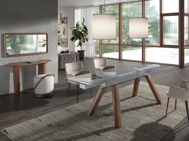 Espejo pared rectangular nogal