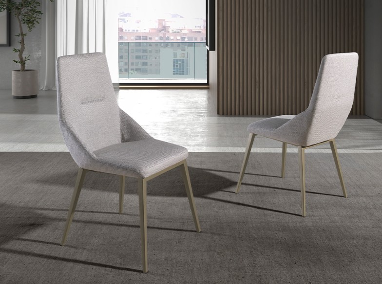 Silla tela gris claro