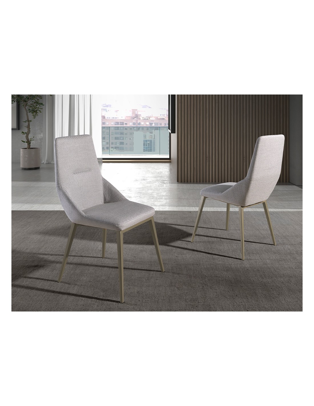 Silla tela gris claro