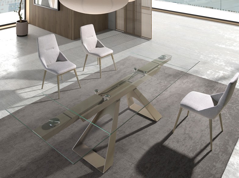 Silla tela gris claro