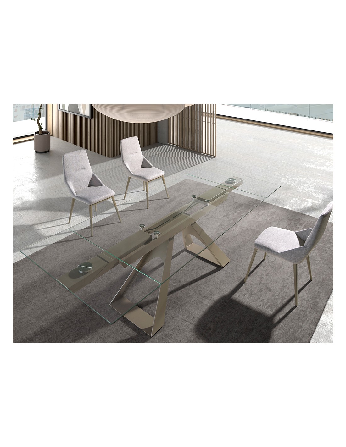 Silla tela gris claro